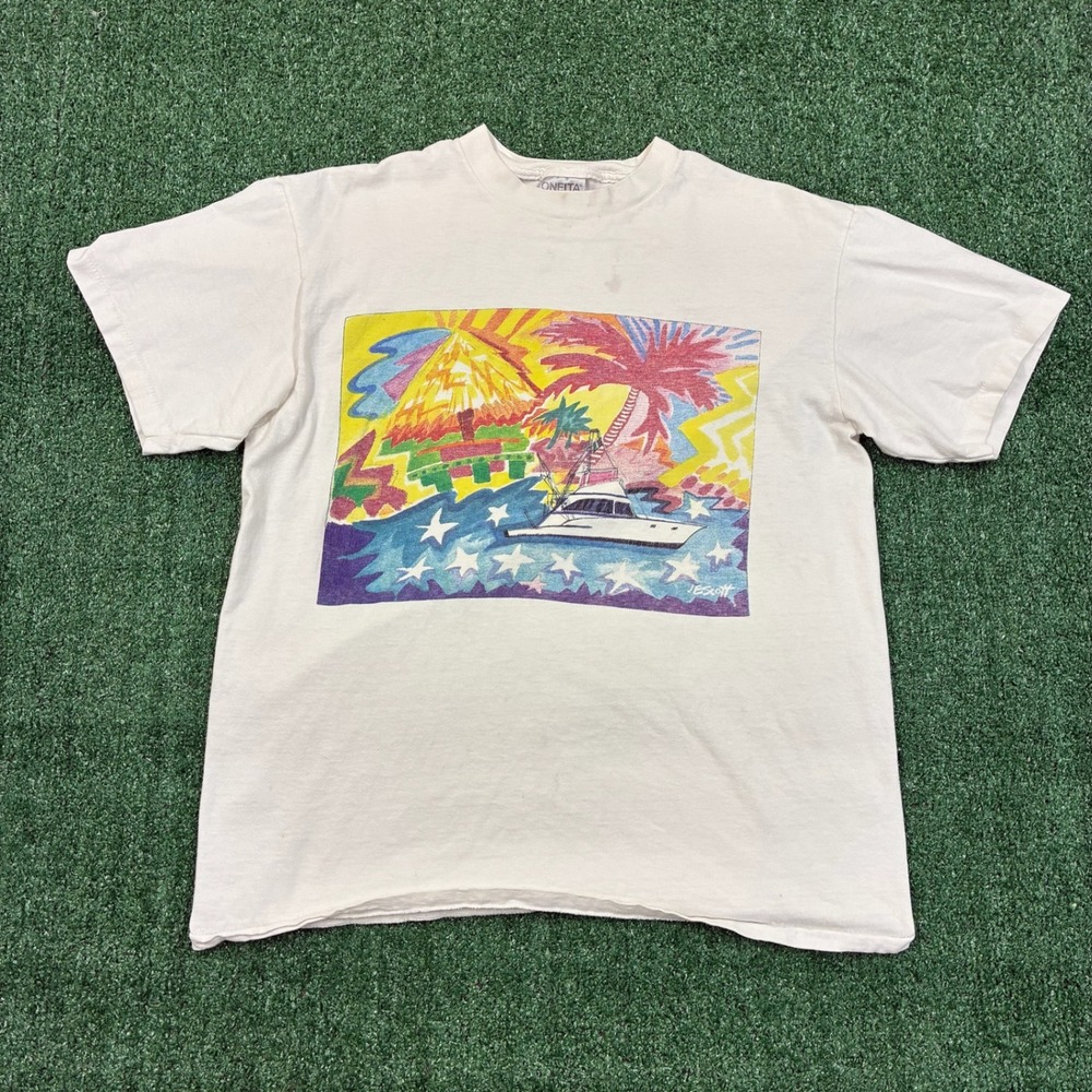 Vintage 90s Jesscott Art Tropical Graphic T-shirt